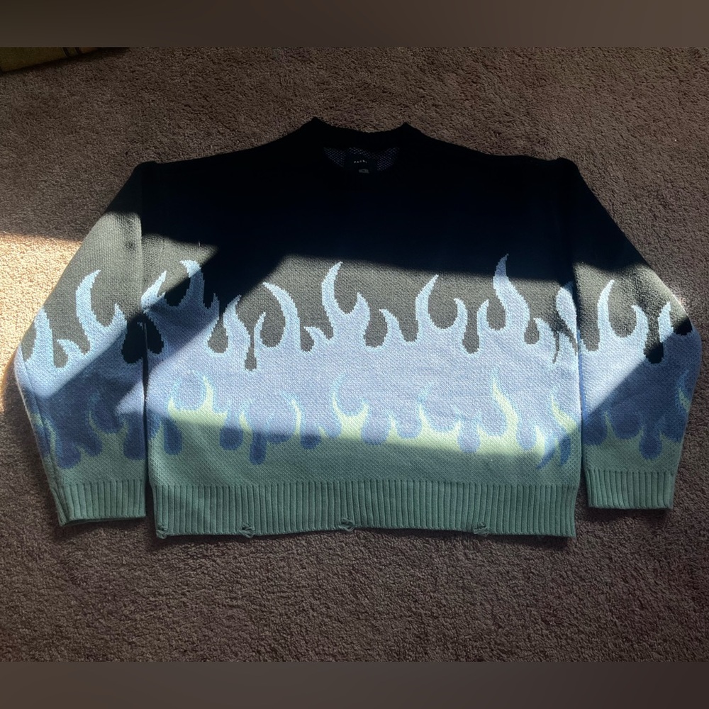 Pacsun Mens blue flame sweater LIKE NEW